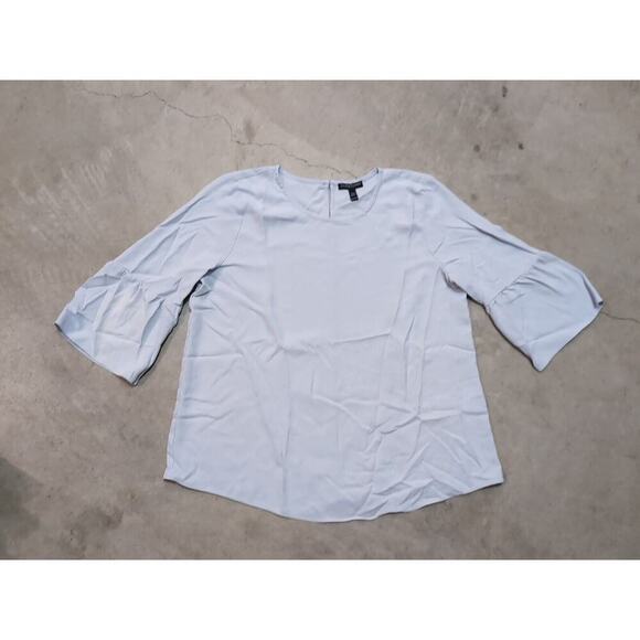 Eileen Fisher Tops - Eileen Fisher 100% Silk Georgette Top Women's M Petite Gray